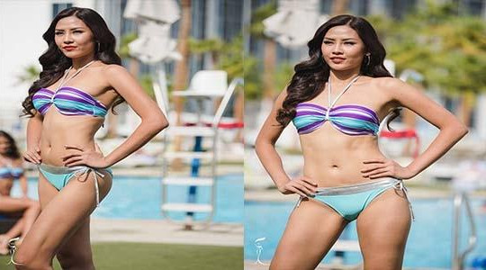 Nguyễn Thị Loan trình diễn bikini nóng bỏng tại Miss Grand Internation