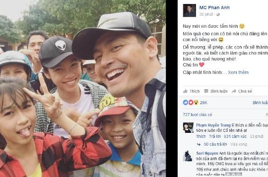 MC Phan Anh nói tiền ủng hộ đã hơn 16 tỉ, đăng ảnh cho cô bé xinh được nổi tiếng