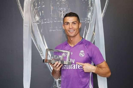 Ronaldo giành giải 'Cầu thủ xuất sắc nhất 2016', Messi đứng thứ 4