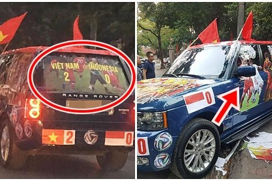 Thích thú với siêu xe cổ vũ tuyển Việt Nam trước trận bán kết lượt về AFF Cup