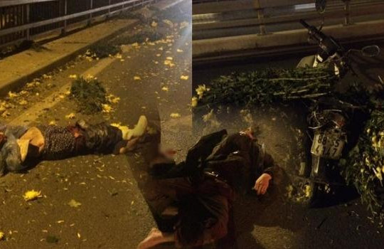 Xót xa người chở hoa bị ô tô nổ lốp tông chết sáng 29 Tết ở Hà Nội