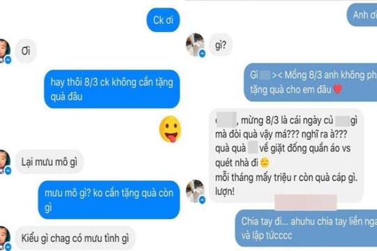 Giả vờ nhắn tin không cần quà 8.3 và cái kết đắng của chị em