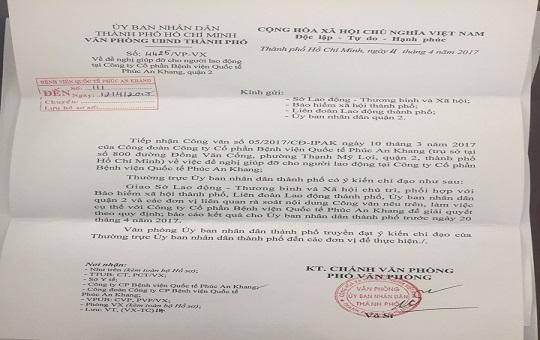 UBND TP.HCM chỉ đạo làm rõ việc nợ lương tại BV Phúc An Khang