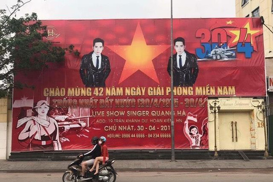 Quang Hà lên tiếng về việc banner quảng cáo liveshow hình quốc kỳ gây phản cảm