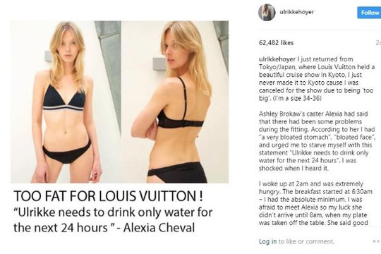 Người mẫu quốc tế 'tố' bị Louis Vuitton sa thải vì tăng cân, đại diện hãng thời trang nói gì?