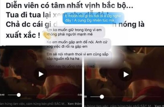 Lộ tin nhắn thiếu phụ thả thính Việt Anh, vợ khen cảnh nóng chồng và Thanh Bi