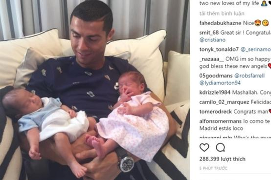 Ronaldo chính thức khoe 2 con sinh đôi nhờ mang thai hộ