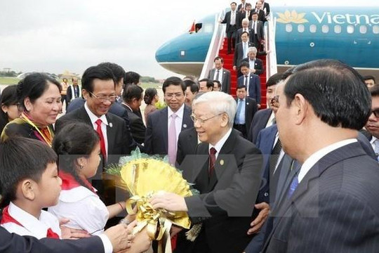 Lễ đón chính thức Tổng bí thư Nguyễn Phú Trọng tại Campuchia