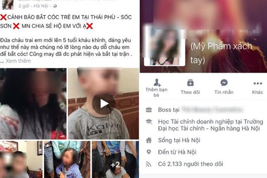 Truy tìm mỹ nữ bán mỹ phẩm tung tin 2 phụ nữ bắt cóc trẻ em ở Sóc Sơn
