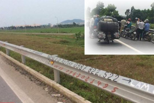 Đinh tặc để lại những số điện thoại vá săm xe trên cao tốc Hà Nội - Bắc Giang?