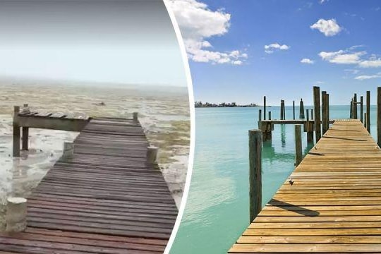 Bão Irma hút hết nước khỏi bờ biển ở Bahamas