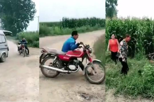 Xe máy gặp tai nạn lao vào ruộng ngô phá đám cặp đôi đang 'mây mưa'