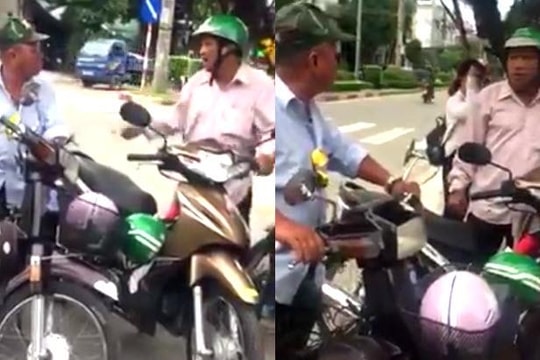 Giả GrabBike đón khách không ngờ bị xe ôm truyền thống chặn đường, doạ giết