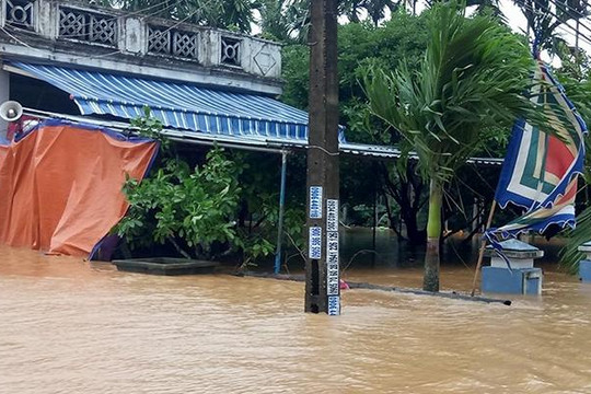 Sáng nay, nhiều vùng hạ du ở Quảng Nam vẫn chìm trong nước
