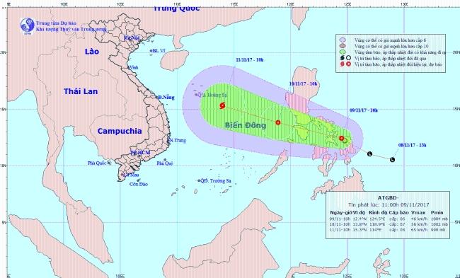 Áp thấp nhiệt đới trên biển Đông có thể mạnh lên thành bão