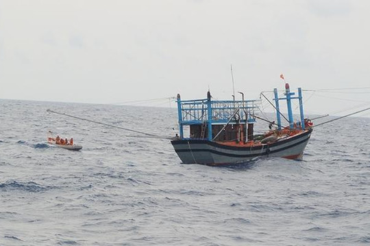 Tàu cá Bình Định bị chìm, 2 người chết, 4 người mất tích