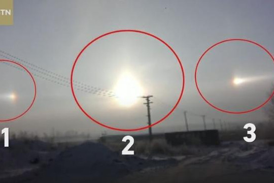 Độc đáo cảnh tượng 3 mặt trời xuất hiện cùng lúc ở Trung Quốc