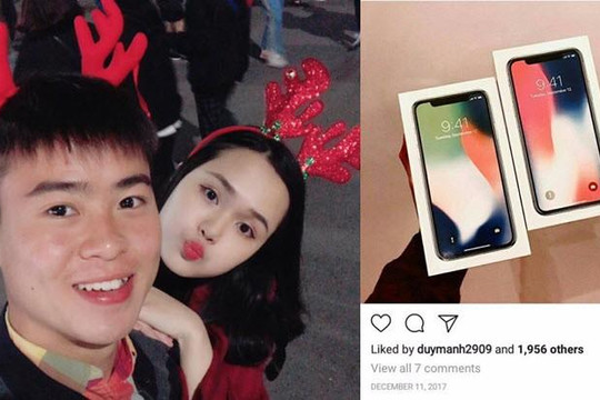 Cầu thủ đại gia nhất U23 Việt Nam, mua iPhone X và hàng hiệu tặng bạn gái xinh