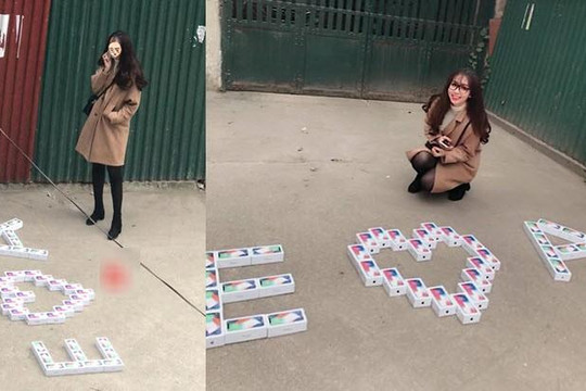 Chân dung mỹ nữ chân dài Hà Nội tỏ tình bằng 38 hộp iPhone X