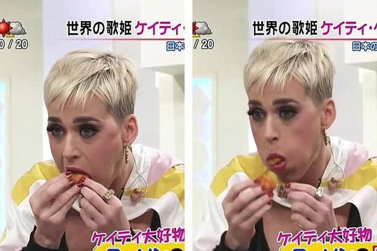 Katy Perry bị chê kém duyên khi dồn 7... miếng gà chiên vào miệng 