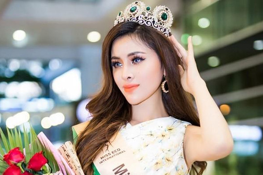 Thư Dung rạng rỡ về nước sau khi đoạt Á hậu 2 tại Miss Eco International 2018