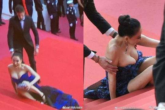 Sao Hoa ngữ gây ngao ngán vì quá nhiều trò lố trên thảm đỏ Cannes 