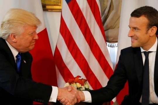 Tổng thống Mỹ Donald Trump 'đấu khẩu' với Tổng thống Pháp Macron