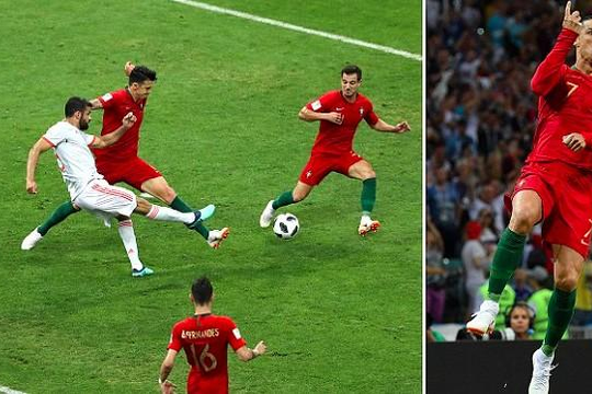 Diego Costa có cú đúp nhưng vẫn cúi mặt, lắc đầu trước hattrick của Ronaldo