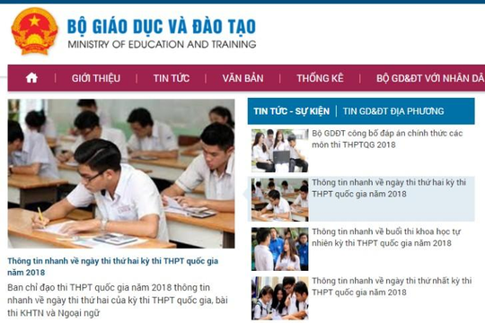 Bộ GD-ĐT công bố đáp án các môn thi THPT Quốc gia 2018