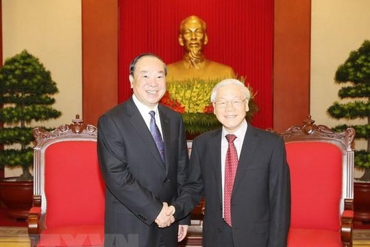 Tổng bí thư tiếp đoàn đảng Cộng sản Trung Quốc sang thăm và dự hội thảo lý luận 