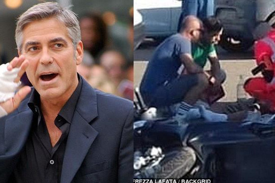 George Clooney bị ô tô đâm văng cao 6 mét, phải đưa vào bệnh viện cấp cứu 