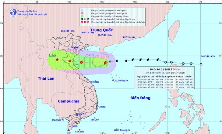 Chiều nay, bão số 3 vào đất liền, nhiều nơi gió giật cấp 10
