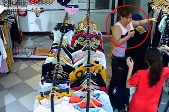 Giả vờ mua váy trong cửa hàng, nữ quái trộm iPhone nhanh như chớp