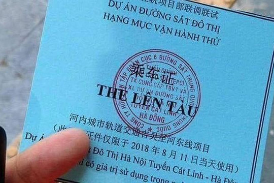 Phê bình nghiêm khắc Tổng thầu Trung Quốc vụ thẻ lên tàu in chữ Trung Quốc