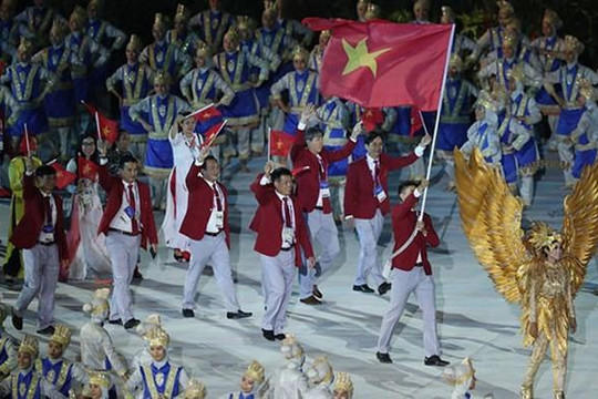 VIDEO: Đoàn thể thao Việt Nam tại khai mạc ASIAD 2018 