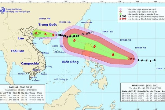 Tin bão khẩn cấp (bão số 5) và  Siêu bão Mangkhut