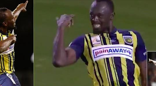 'Tia chớp' Usain Bolt lập cú đúp ở trận ra quân đầu tiên khi chơi bóng đá chuyên nghiệp 