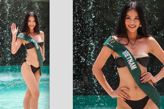 Clip: Phương Khánh và thí sinh Miss Earth mặc bikini ra mắt báo giới Miss Earth 2018 