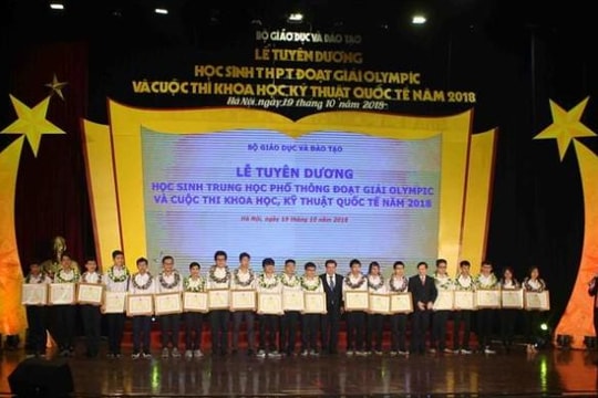 Tuyên dương 33 học sinh đoạt giải Olympic quốc tế năm 2018