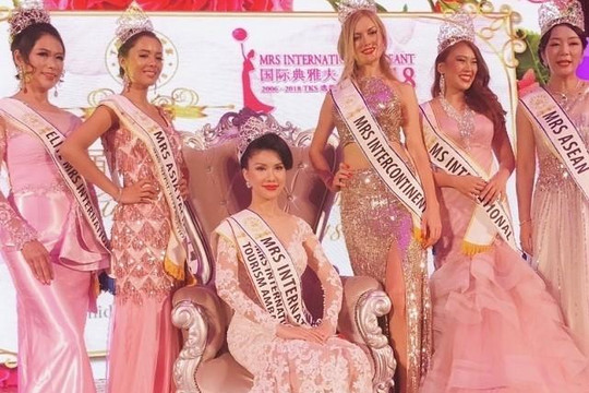 Loan Vương đăng quang Hoa hậu quý bà Quốc tế 2018