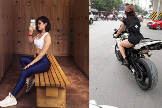 Thân hình nóng bỏng của kiều nữ cưỡi mô tô 500 triệu ở Hà Nội