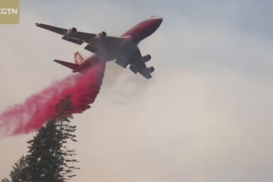 Clip máy bay Boeing 747 chữa cháy rừng khủng khiếp ở California