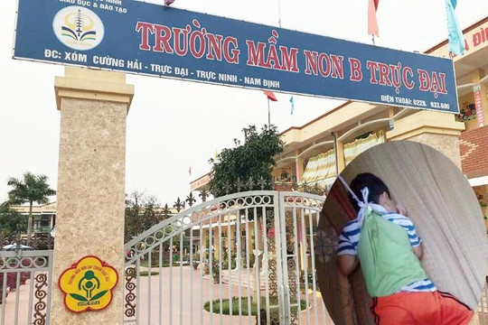 Học sinh mầm non bị cô giáo buộc dây vào áo 'treo' ở cửa sổ gây bức xúc tại Nam Định