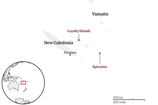 Nam Thái Bình Dương gặp sóng thần sau động đất mạnh ở New Caledonia 