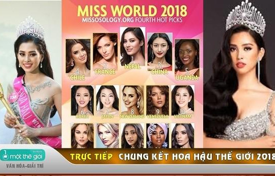 Chung kết Hoa hậu Thế giới 2018: Trần Tiểu Vy được khán giả Việt Nam kỳ vọng 