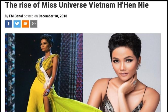 Báo quốc tế hết lời khen ngợi H’Hen Niê vào top 5 Miss Universe 2018