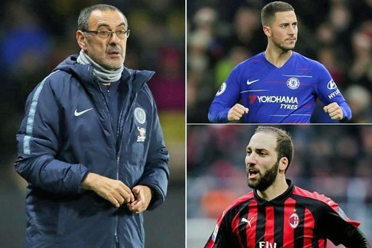 HLV Chelsea hài lòng với vị trí trung phong của Eden Hazard nhưng vẫn muốn bổ sung Gonzalo Higuain