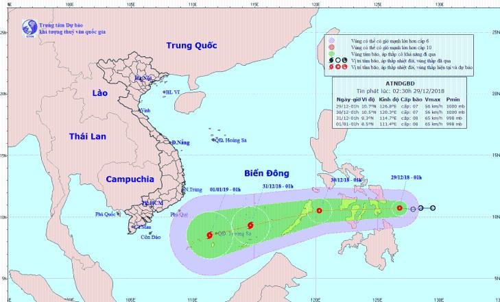 Áp thấp nhiệt đới mạnh thành bão, ảnh hưởng tới các tỉnh Nam Bộ