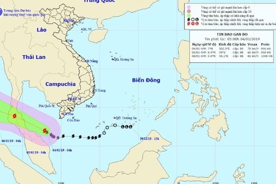 Tin bão gần bờ: Cơn bão số 1