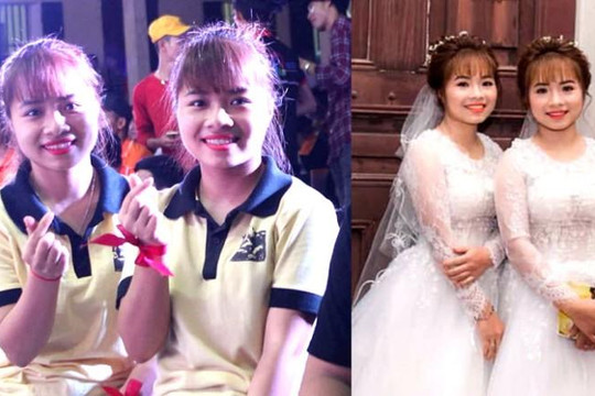 Dân mạng Việt lo sợ cho cặp chị em sinh đôi trẻ đẹp cưới chồng cùng ngày